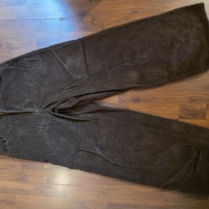 The Row Brown Corduroy Pants with Ribbed Texture